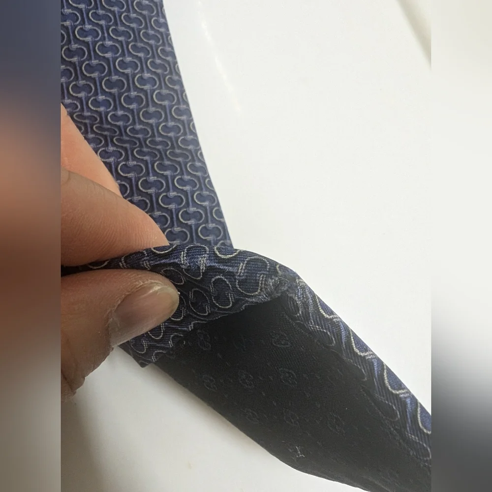 Gucci Blue Silk Printed Tie